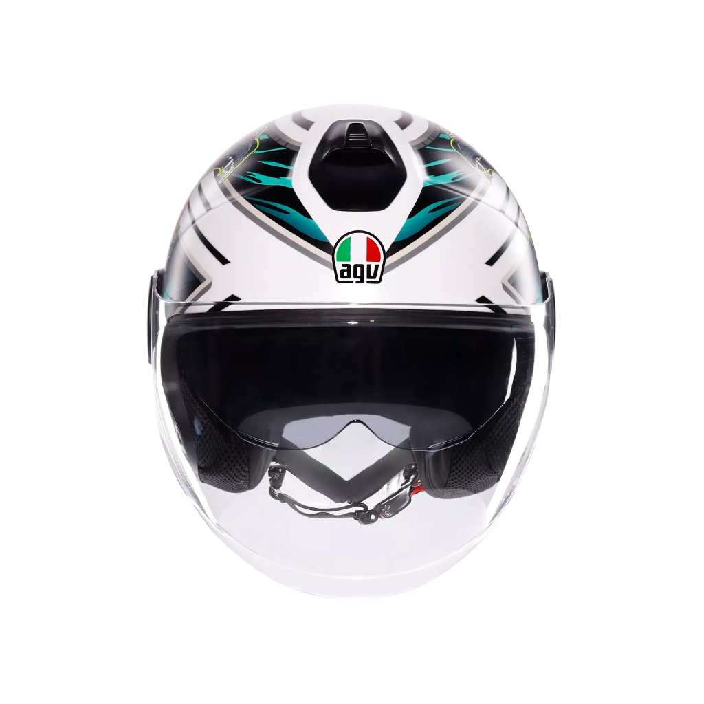 AGV ETERES Ghepard Matt White/Black/Green