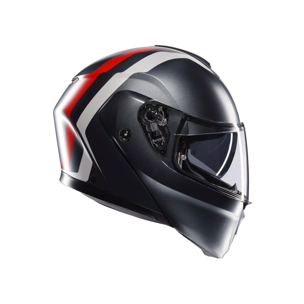 AGV STREETMODULAR Resia Matt Grey/Silver/Red