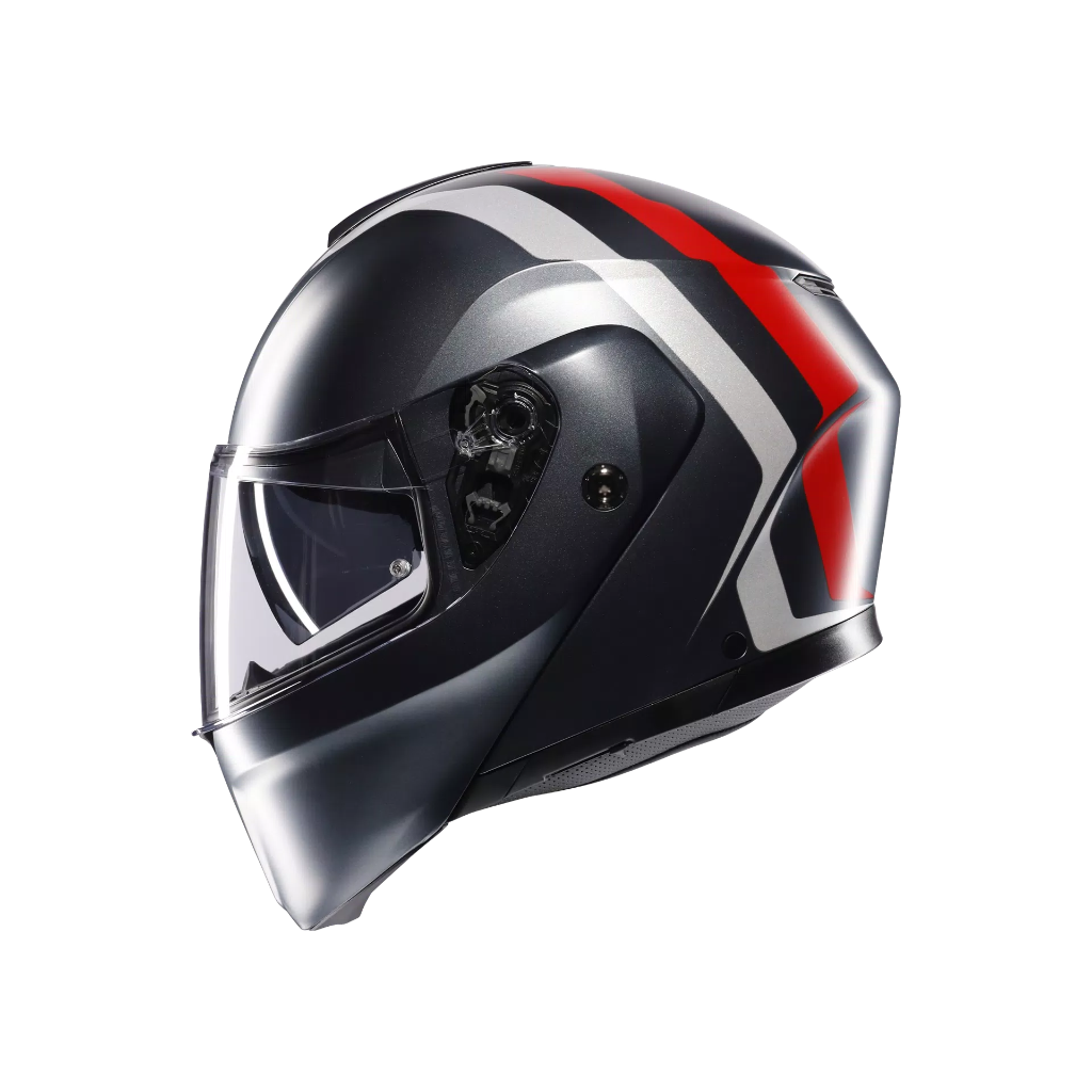 AGV STREETMODULAR Resia Matt Grey/Silver/Red