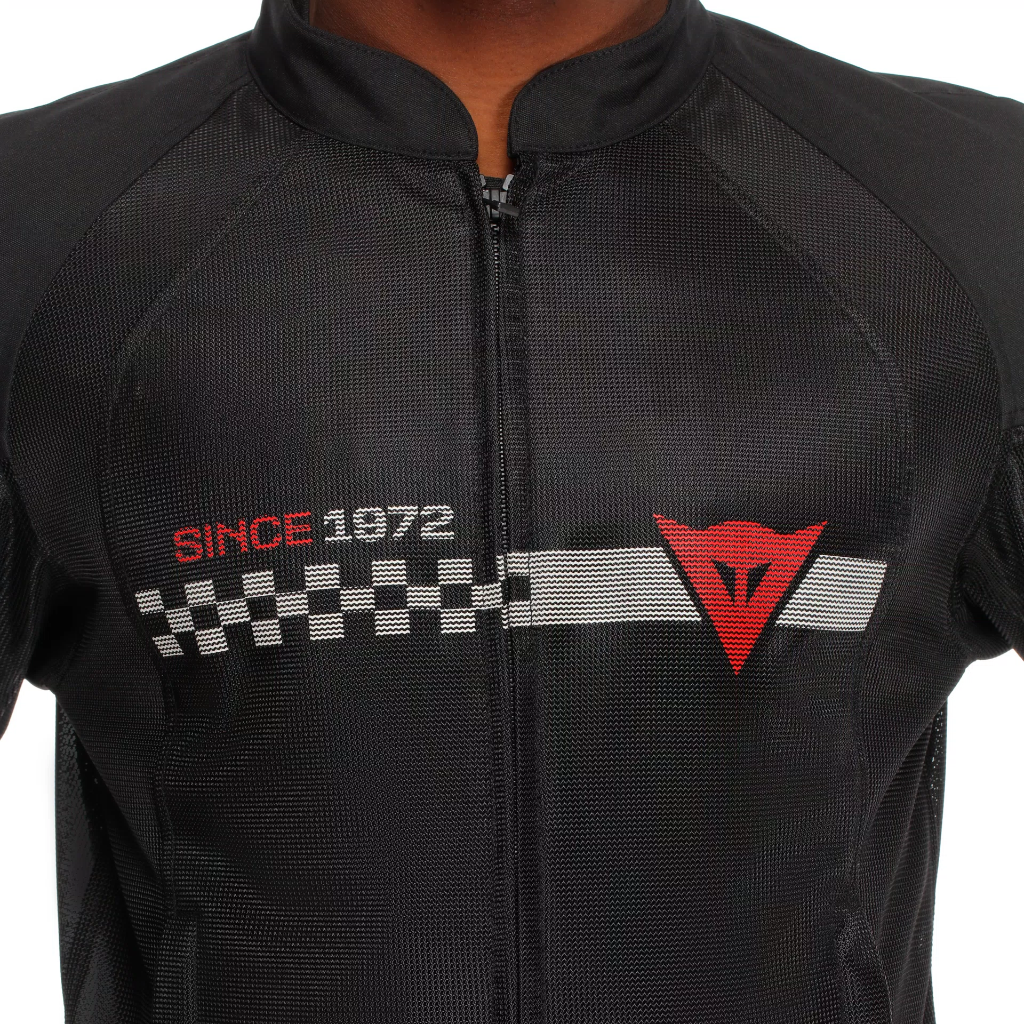 Dainese Herosphere Air Tex Jacket Black/White Stripes/Red