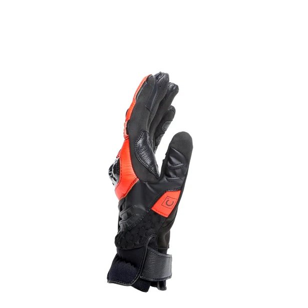 Dainese CARBON 4 SHORT LEATHER GLOVES black/fluo-red