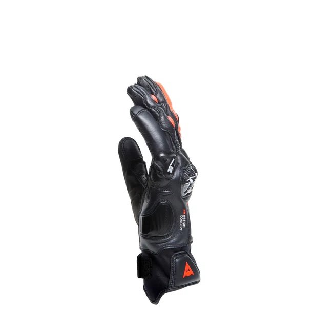 Dainese CARBON 4 SHORT LEATHER GLOVES black/fluo-red
