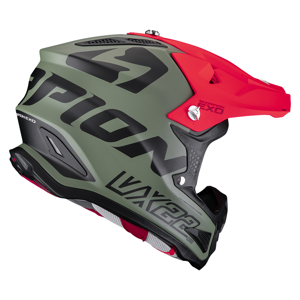 Scorpion Vx-22 Air Updown Matt Green-Black-Red