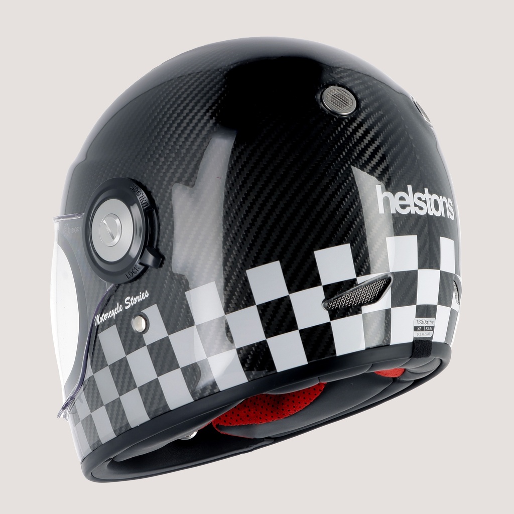Helstons COURSE FULL FACE Carbone black (White)