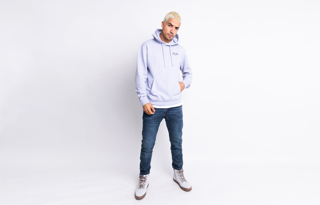 John Doe Hoodie JD Lettering Grey