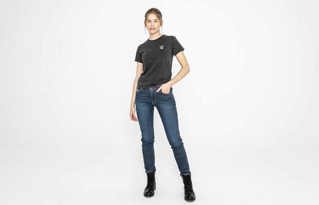 John Doe T-Shirt Women Live Fast Skull Fade Out Black / Emroidery