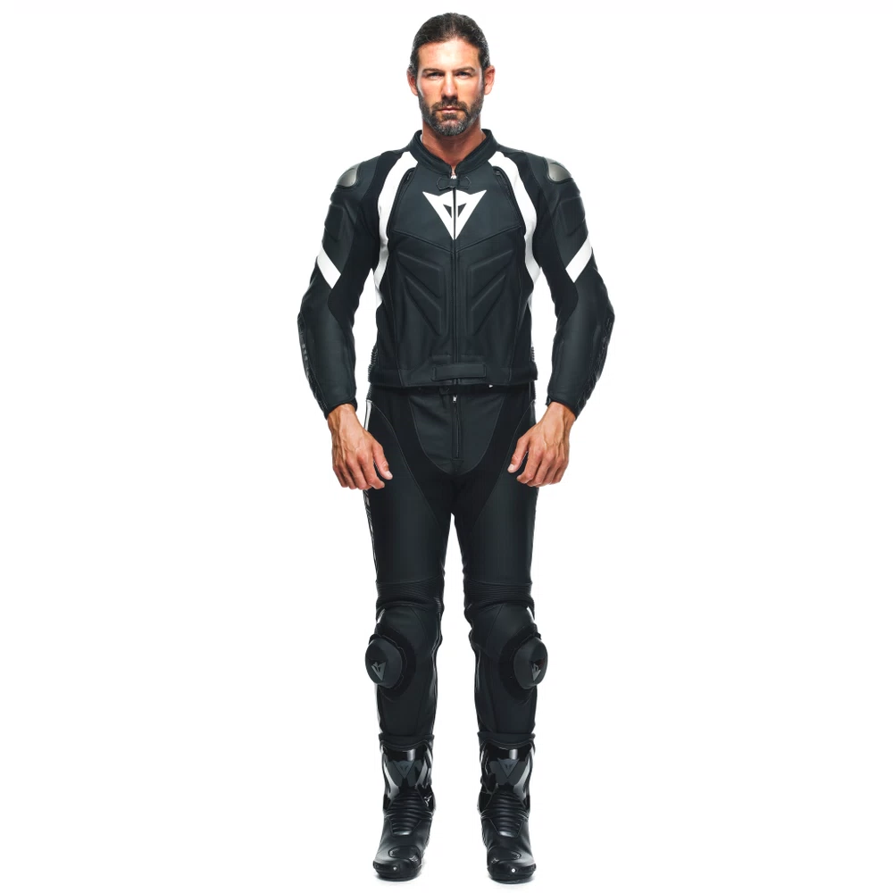 Dainese Avro 4 Leather 2Pcs Suit S/T black-matt/black-matt/white