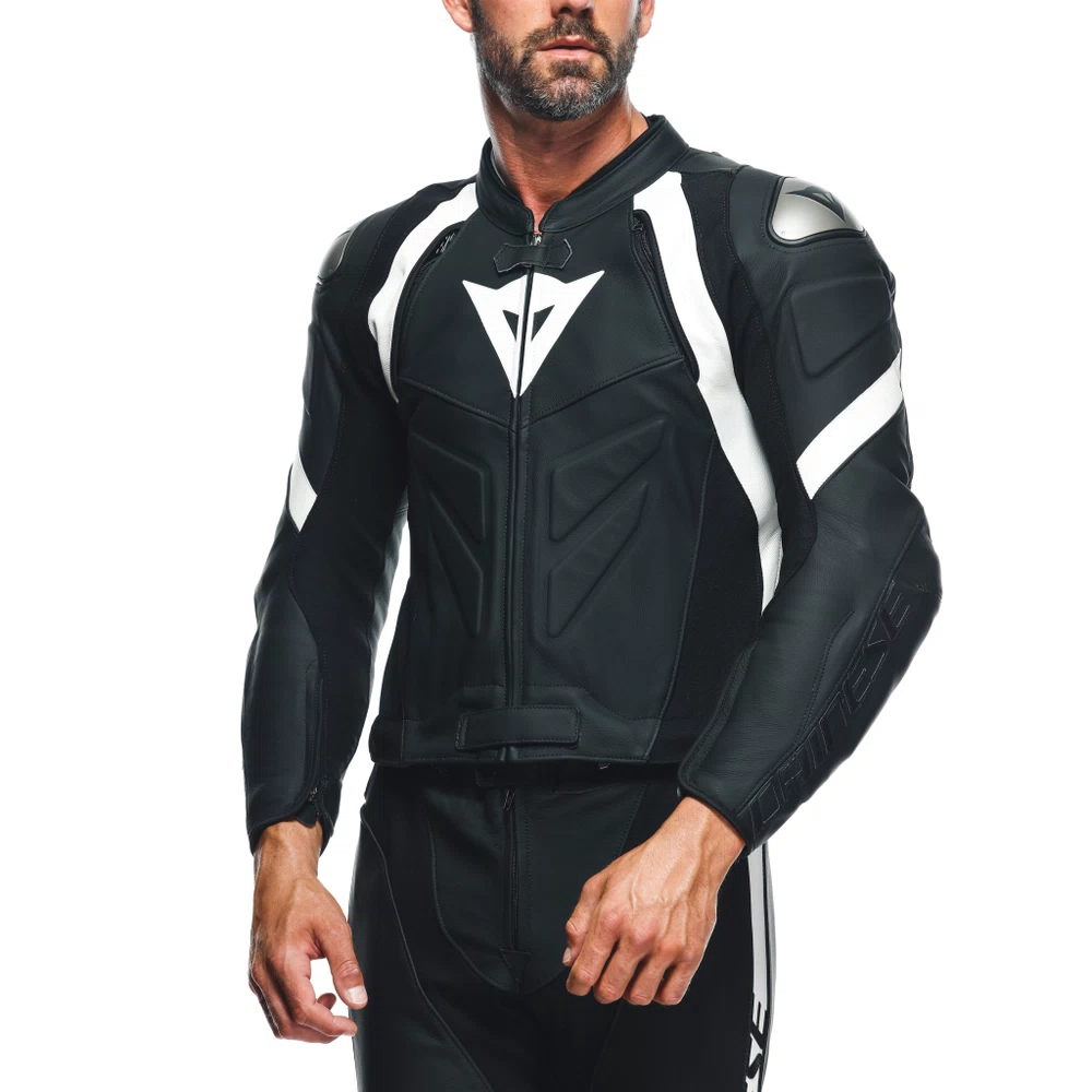 Dainese Avro 4 Leather 2Pcs Suit black-matt/black-matt/white