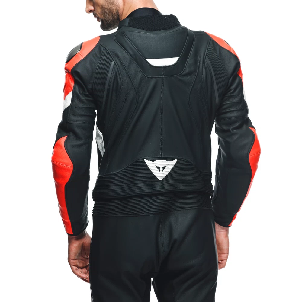 Dainese Avro 4 Leather 2Pcs Suit black-matt/fluo-red/white