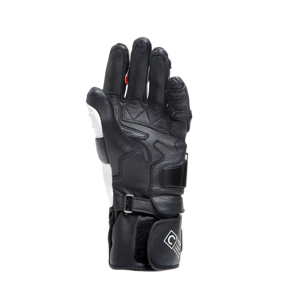 Dainese Carbon 4 Long Lady Leather Gloves black/white/fluo-red