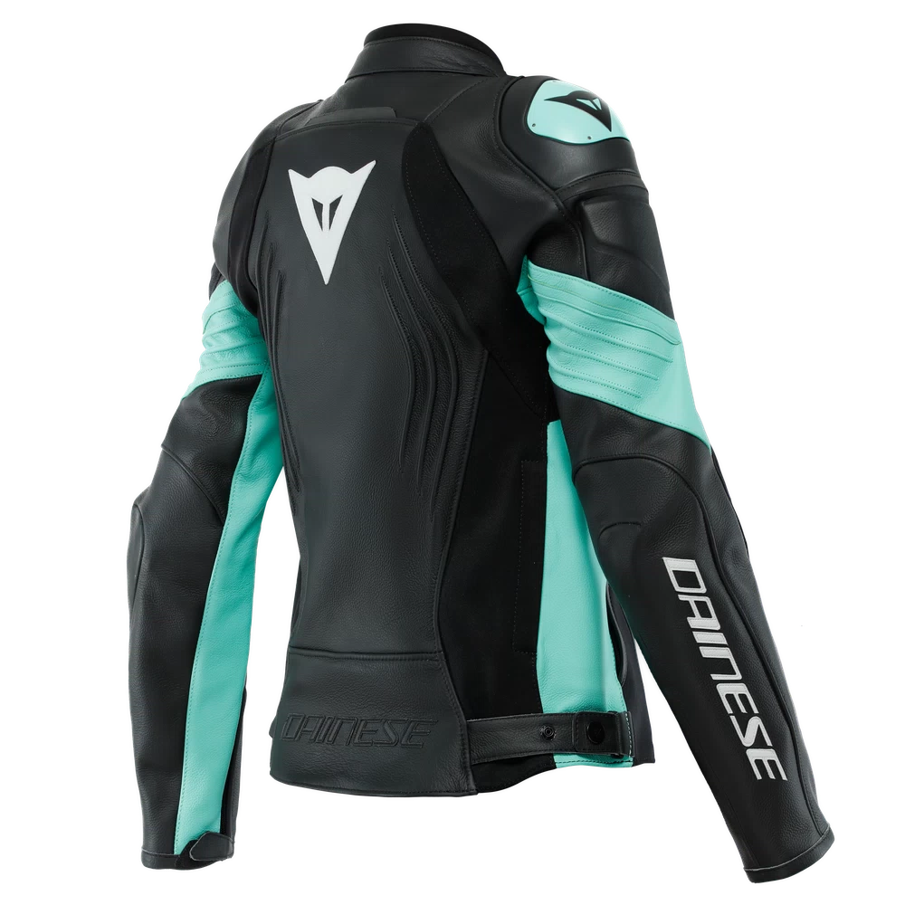 Dainese Racing 4 Lady Leather Jacket black/acqua-green