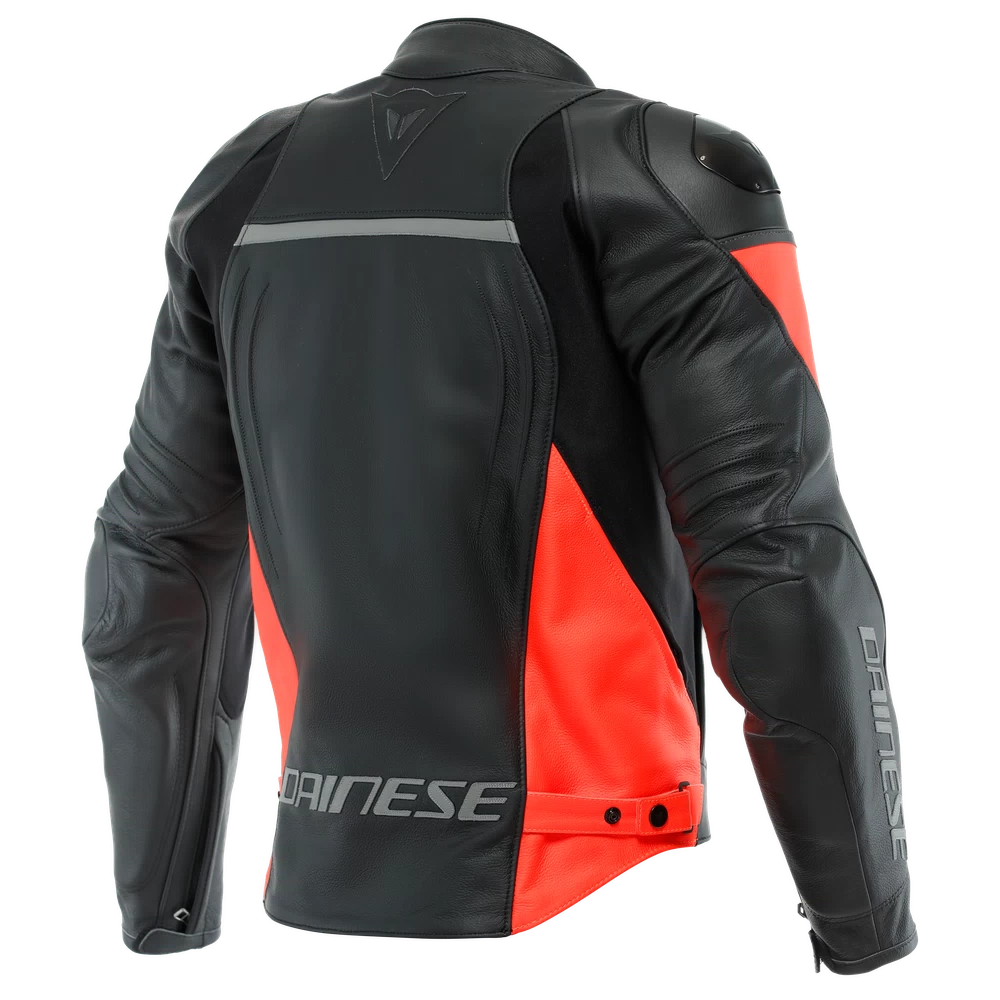 Dainese Racing 4 Leather Jacket black/fluo-red