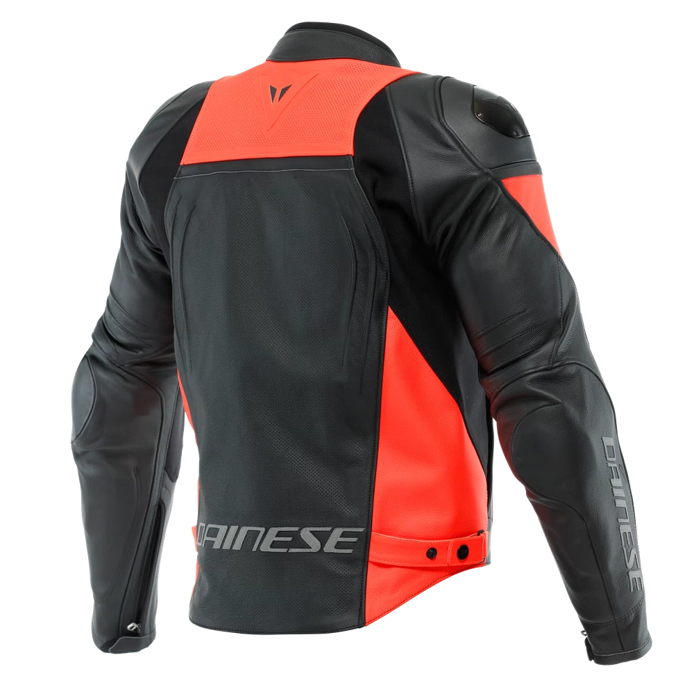 Dainese Racing 4 Leather Jacket Perf. black/fluo-red