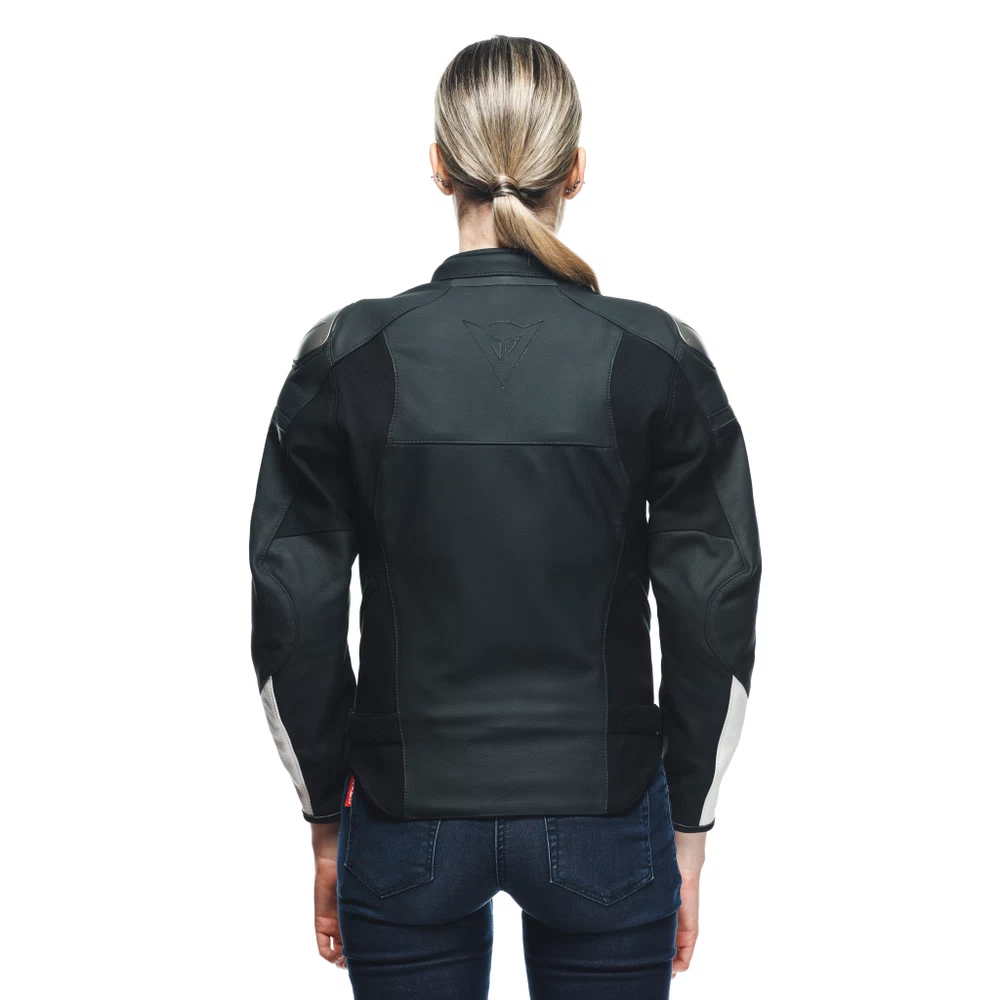 Dainese Rapida Lady Leather Jacket black-matt/black-matt/white