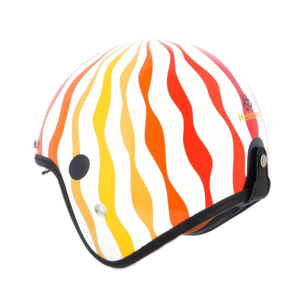 Helstons FLOWER HELMET Carbon EN-2206 WHITE (Orange-Red)