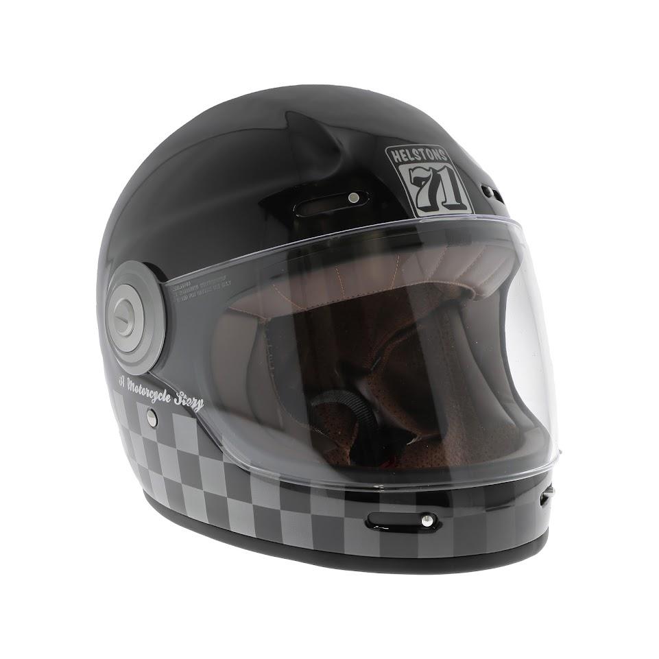 [2023022 NBLA XS] Helstons COURSE FULL FACE Carbone black (White) (XS)