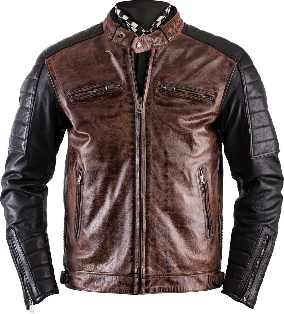 [*20140054 CN S] Helstons CRUISER Leather Rag camel-black (S)