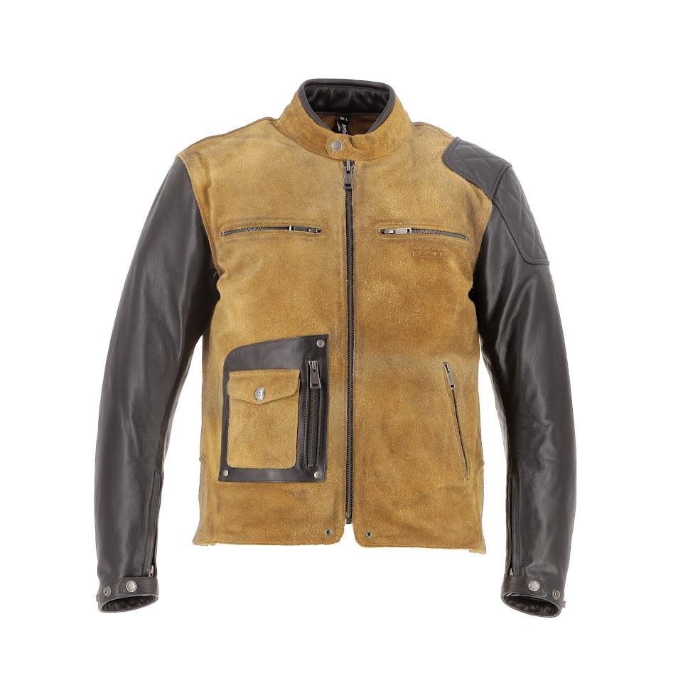 [2023005 NB S] Helstons JOHNSON Leather Rag-Suede black-beige (S)