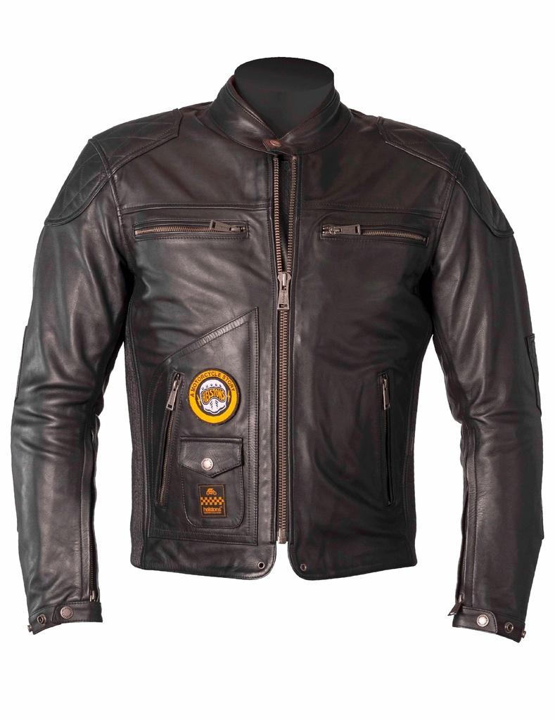 [*20190075 NO S] Helstons TRACKER Leather Rag black (S)