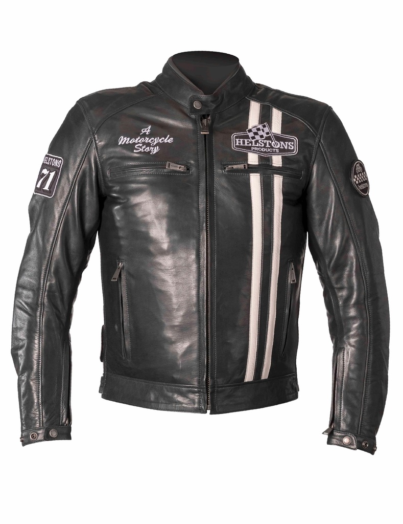 [20190076 BBL S] Helstons INDY Leather Rag blue-white (S)