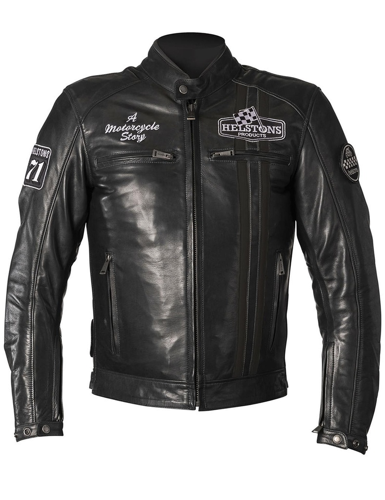 [20190076 NN S] Helstons INDY Leather Rag black-black (S)