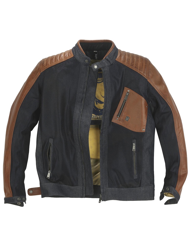 [*2021089 BT S] Helstons COLT AIR Toile Denim-MESH-Leather blue-tan (S)