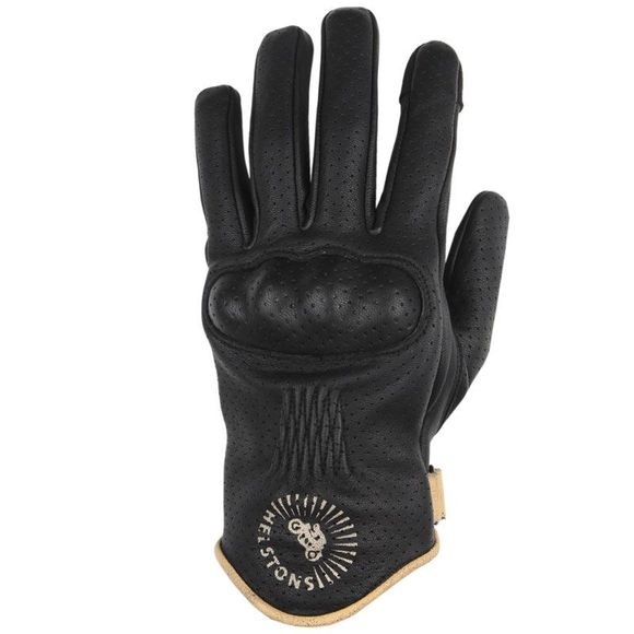 [2021032 NB T8] Helstons SUN AIR Summer Leather black-beige (T8)