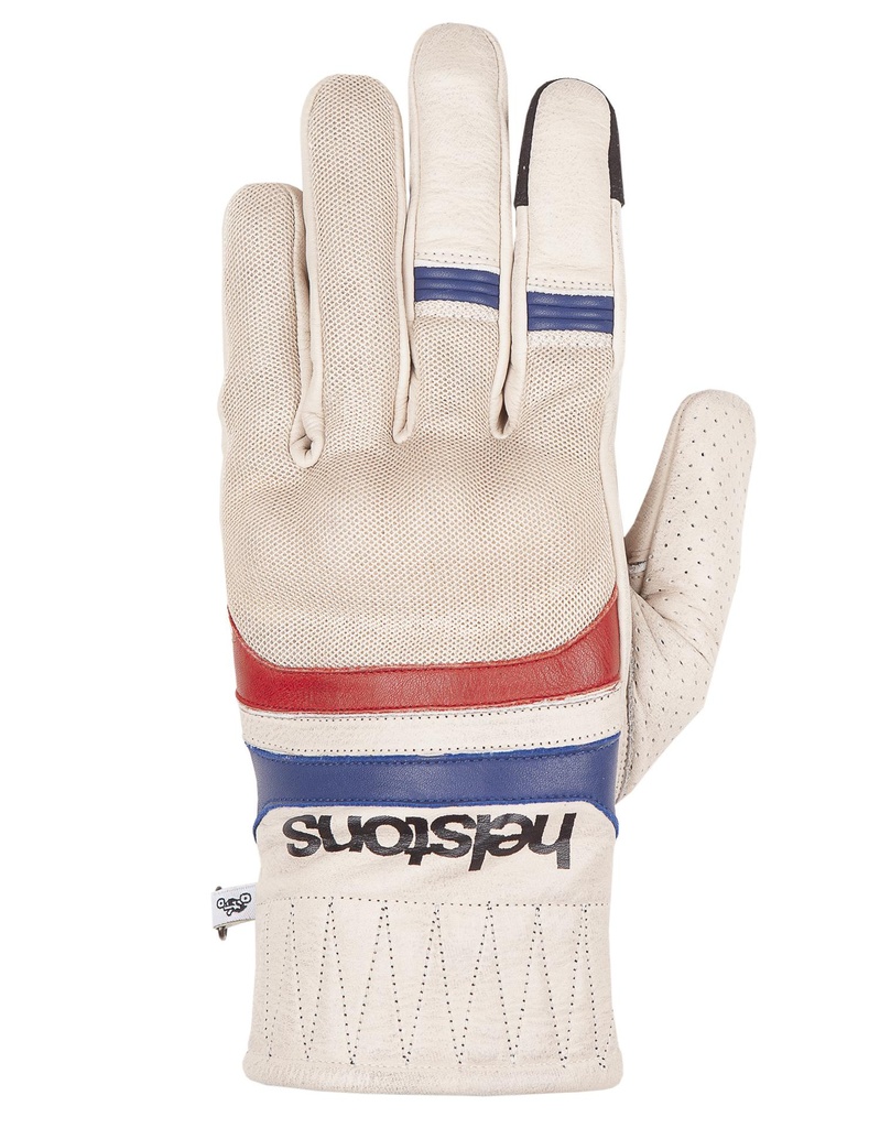 [2021115 BBR T8] Helstons BULL AIR Summer Leather-Mesh beige (Blue-Red) (T8)