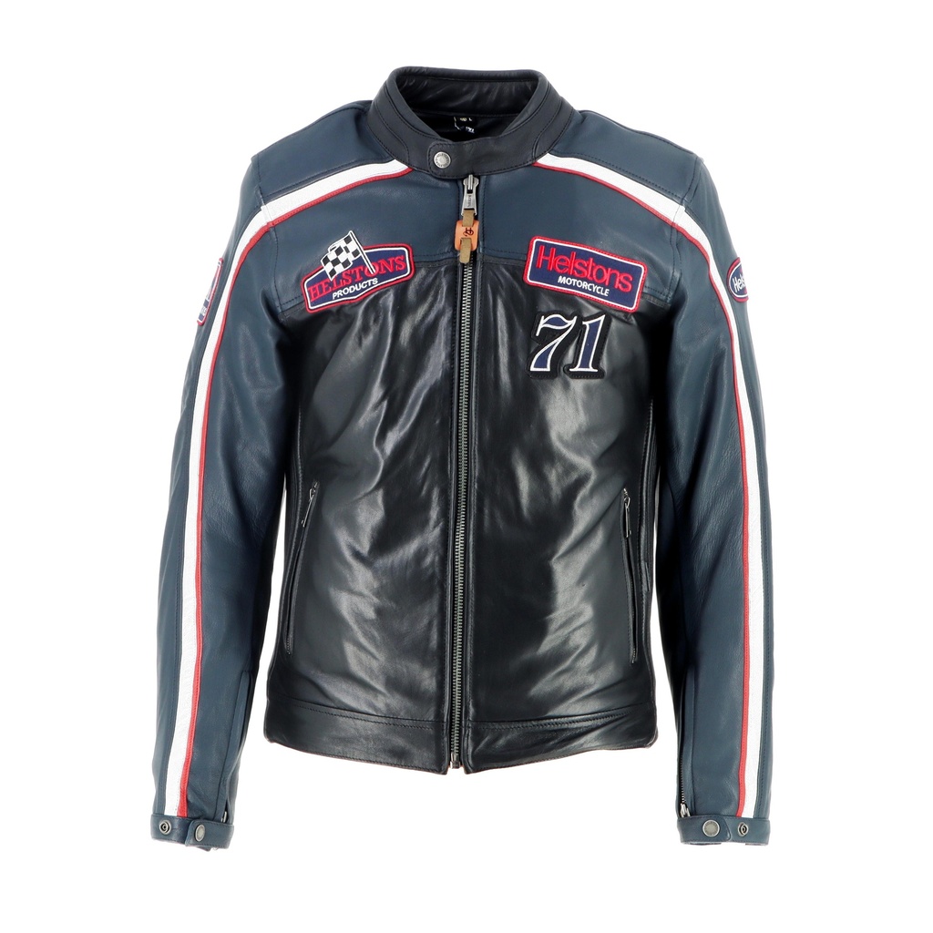[2024001 BLN S] Helstons FORMULA SPORT Leather blue-black (S)