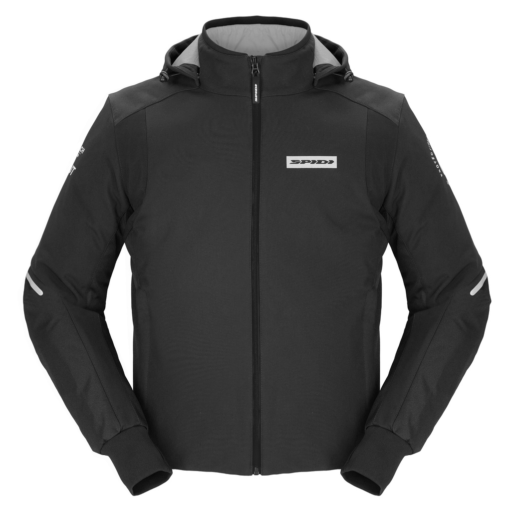 [D267-011-S] Spidi Hoodie Armor H2Out Black/White (S)