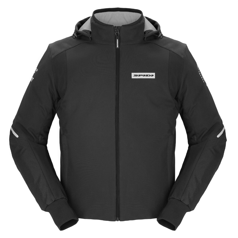 [D267-026-S] Spidi Hoodie Armor H2Out Black (S)