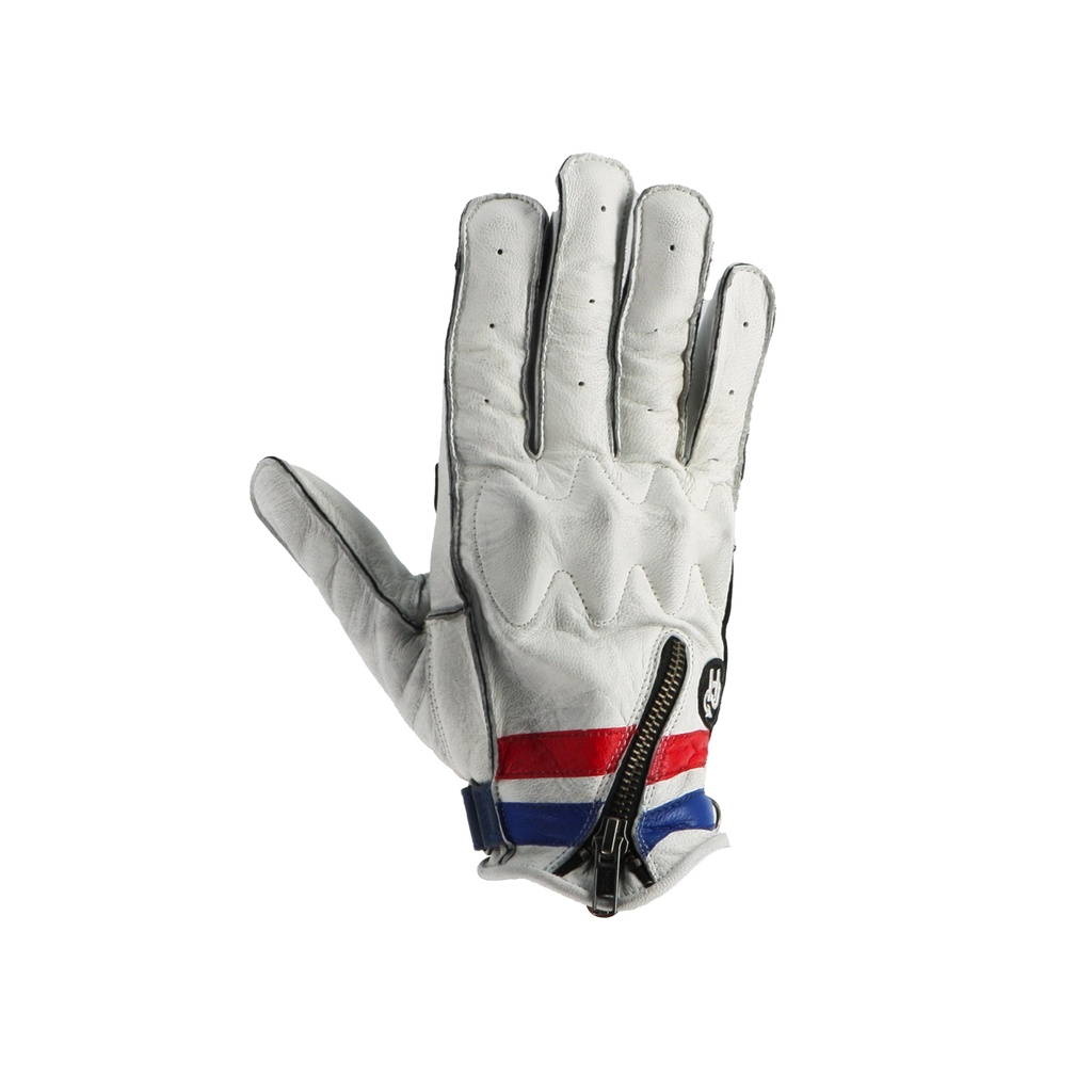 [2024033 BBRO T8] Helstons ZIPER Summer Leather white (Blue-Red) (T8)