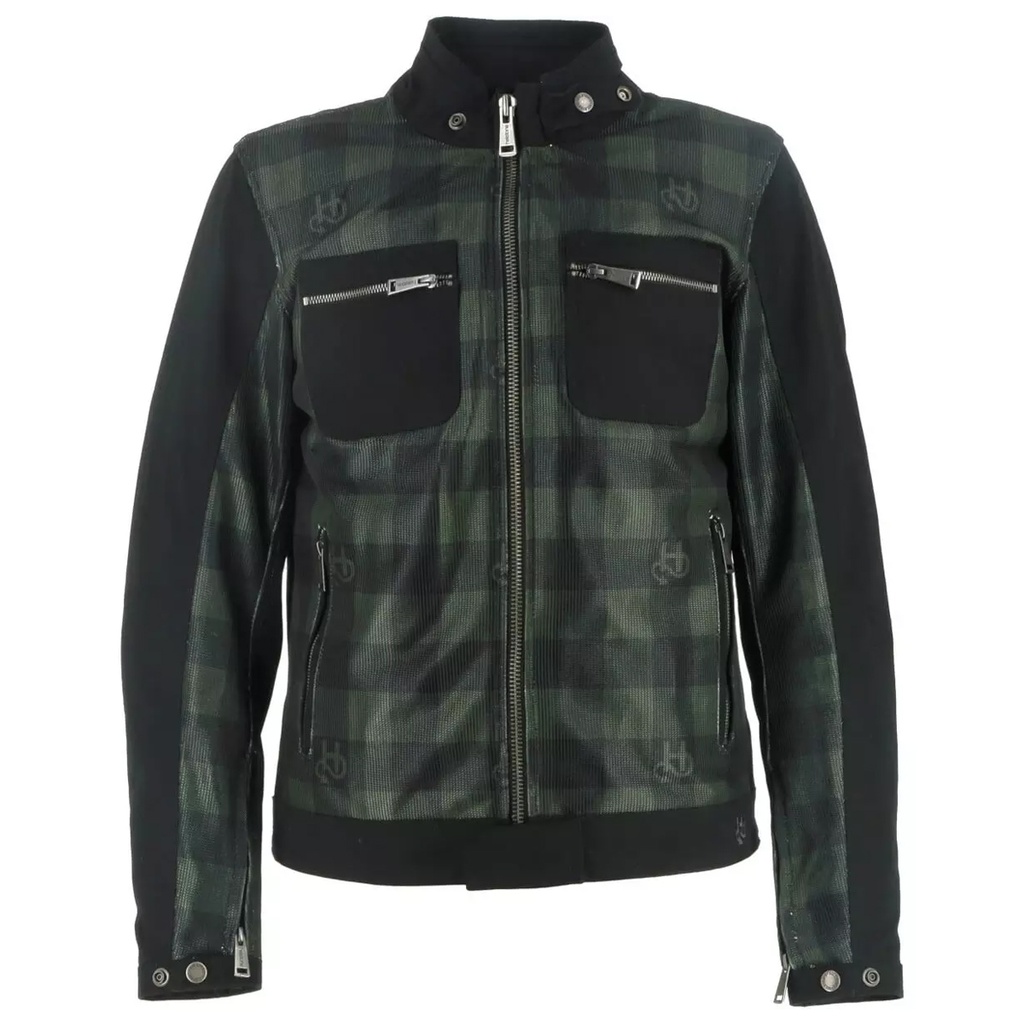 [*2024009 NV S] Helstons GENESIS AIR Man Canvas-Mesh black-green (S)