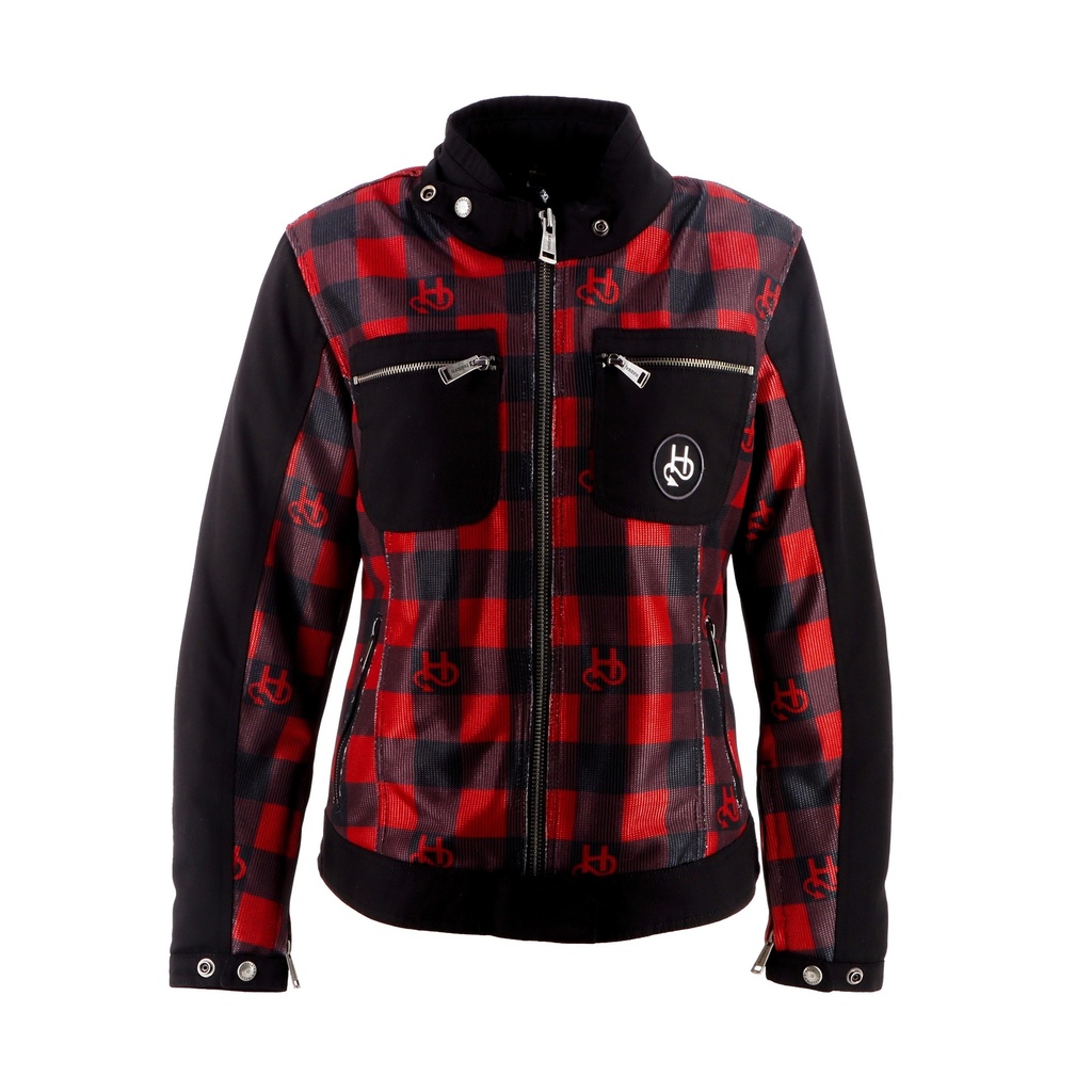 [2024014 NR S] Helstons GENESIS AIR Lady Canvas-Mesh black-red (S)