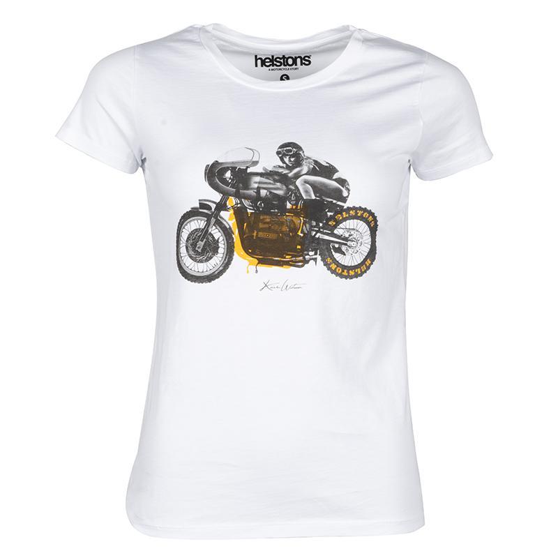 [2022009 BM1 M] Helstons T-SHIRT Lady Coton BM White-Black (M)
