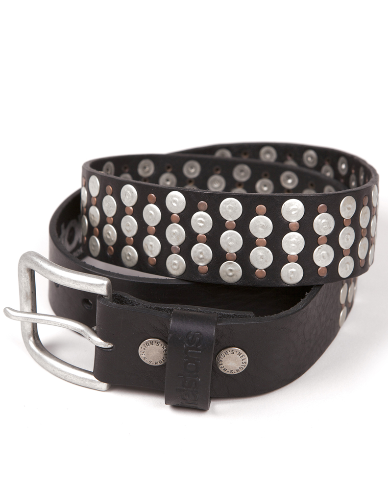 [20180090 NO 105] Helstons BELT ( CLOUTEE PINS) Leather black (105)
