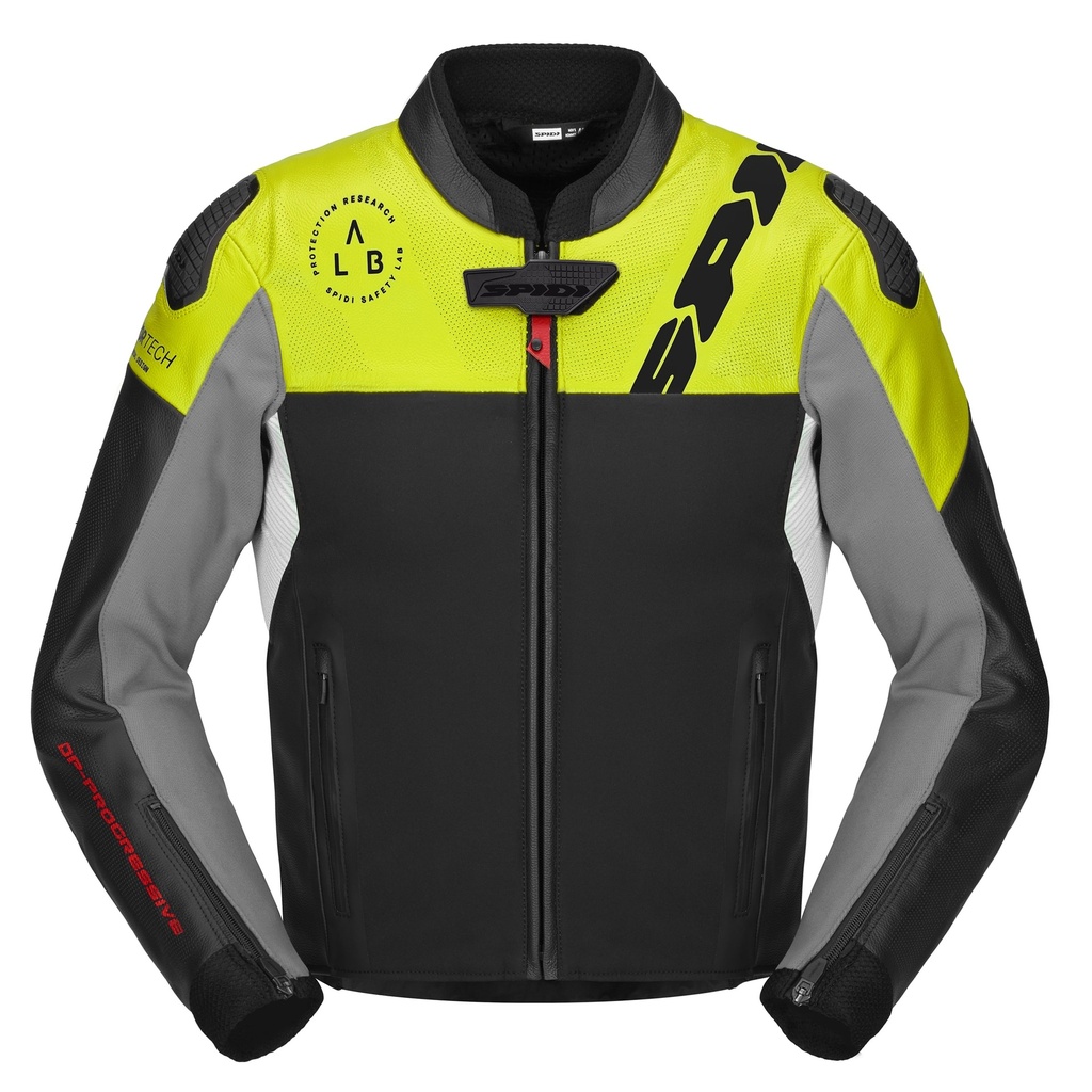 [P230-394-46] Spidi Dp Progressive Hybrid Perforated Black/Fluorescente Yellow (46)