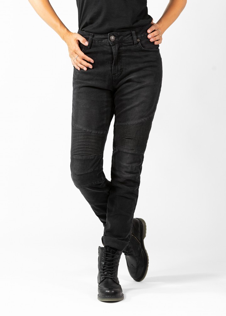 [JDD4010-26/32] John Doe Betty Biker Jeans Black Used (26/32)