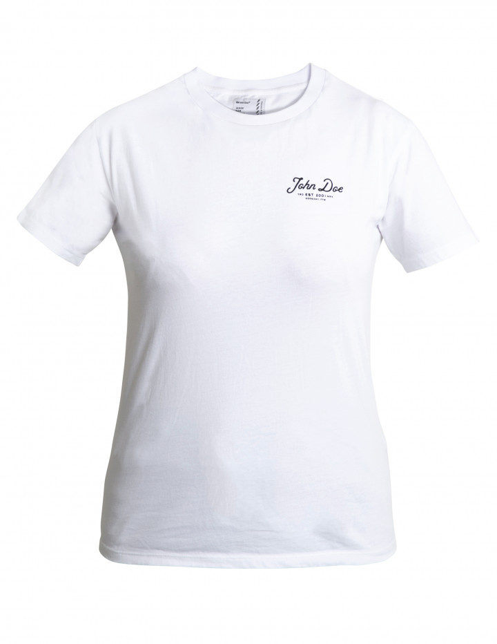[JDS6408-XS] John Doe T-Shirt Women JD Lettering White (XS)