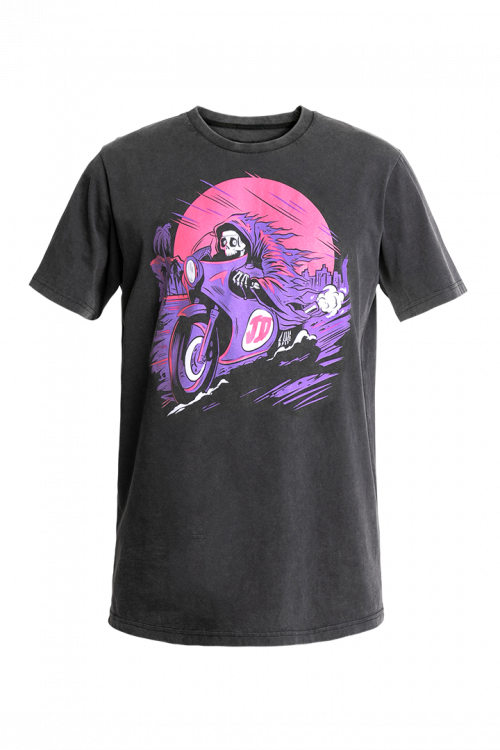 [JDS6409-XS] John Doe T-Shirt Women Palm Fade Out Black (XS)