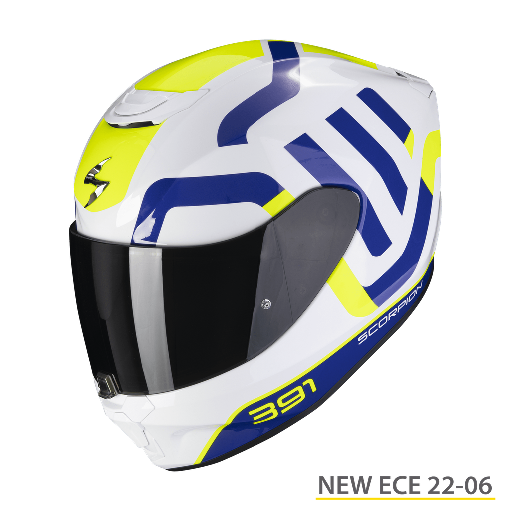 Scorpion Exo-391 Arok White-Blue-Neon Yellow
