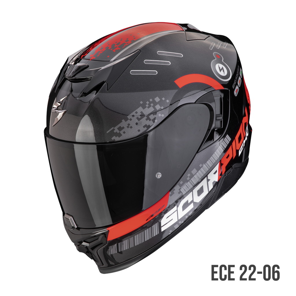 [172-448-238-02] Scorpion Exo-520 Evo Air Titan Metal Black-Red (XS)