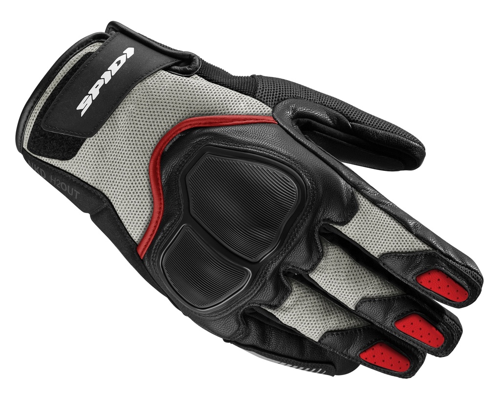 [C113-497-S] Spidi Nkd H2Out Gloves Ice/Red (S)