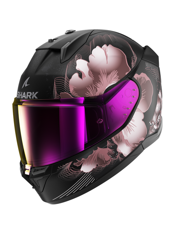 [HE0927EKVQXS] Shark D-Skwal 3 Mayfer Mat Black Violet Gold (XS)
