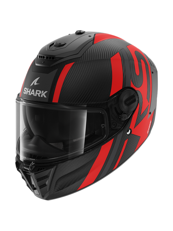 Shark SPARTAN RS CARBON SHAWN Mat Carbon Anthracite Red