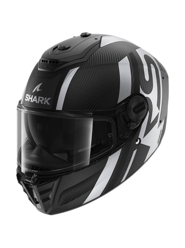 [HE8156EDKSXS] Shark SPARTAN RS CARBON SHAWN Mat Carbon Black Silver (XS)