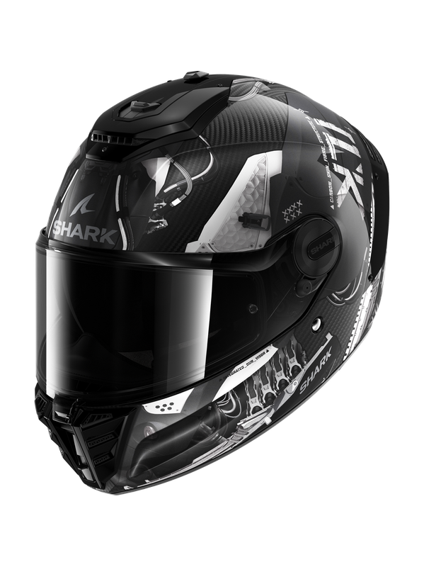 [HE8157EDASXS] Shark SPARTAN RS CARBON XBOT Carbon Anthracite Silver (XS)