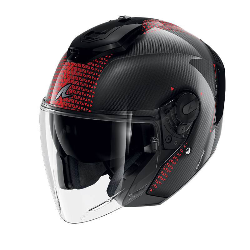 [HE8210EDRUXS] Shark RS JET CARBON IKONIK Carbon Red Chrom (XS)