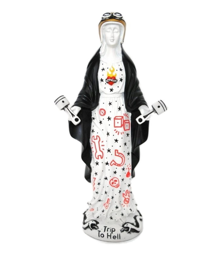 Virgen de los Pistones Mad Works manton negro