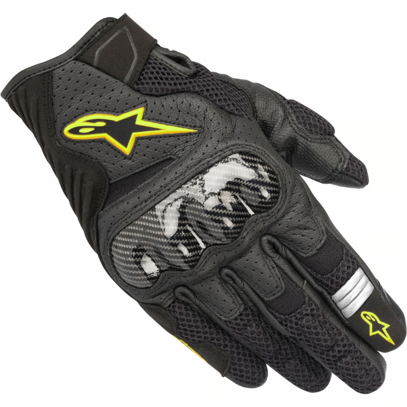 [3570518-155-S] Alpinestars Smx-1 Air V2 Gloves Black Yellow Fluo (S)